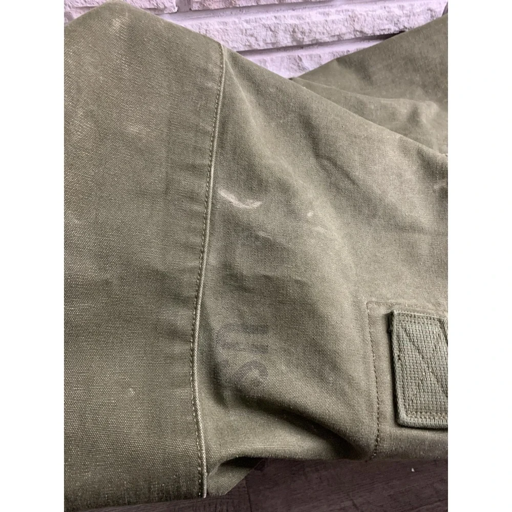 Vintage US Military Olive Drab Canvas Duffel Bag Sea Bag Top Load 36 Inch